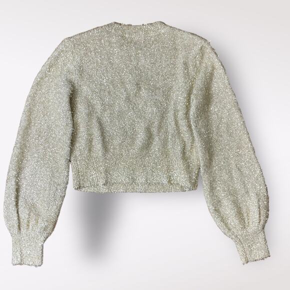 Aritzia Sunday Best Kitten Sweater‎ Gold Metallic Size XXS - Picture 3 of 9